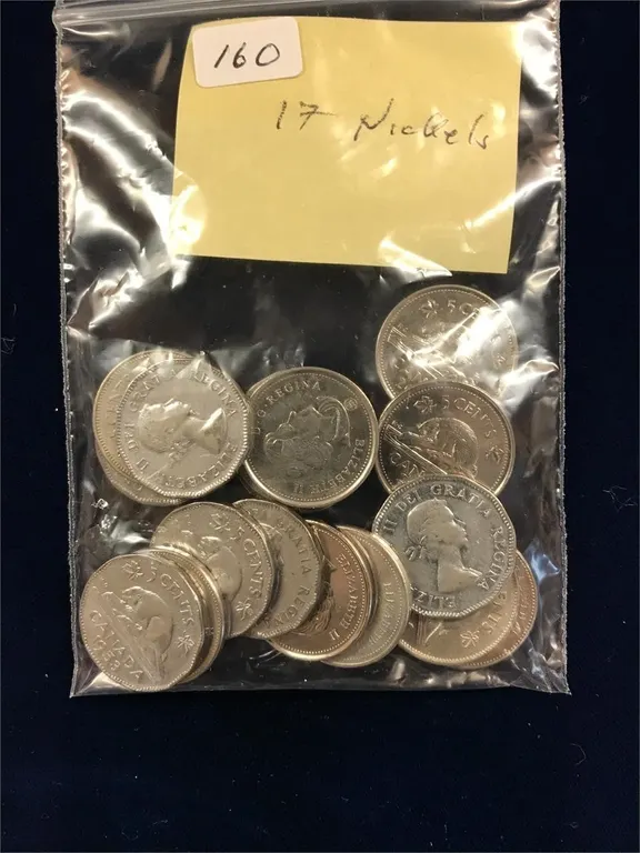 17 Canadian Nickels. Assorted