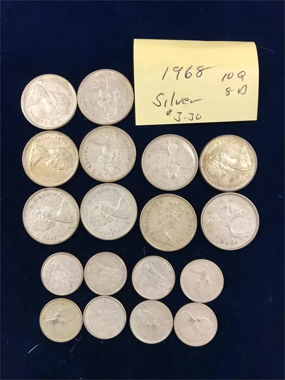 1968 Canadian Silver Coins 3.30 face value