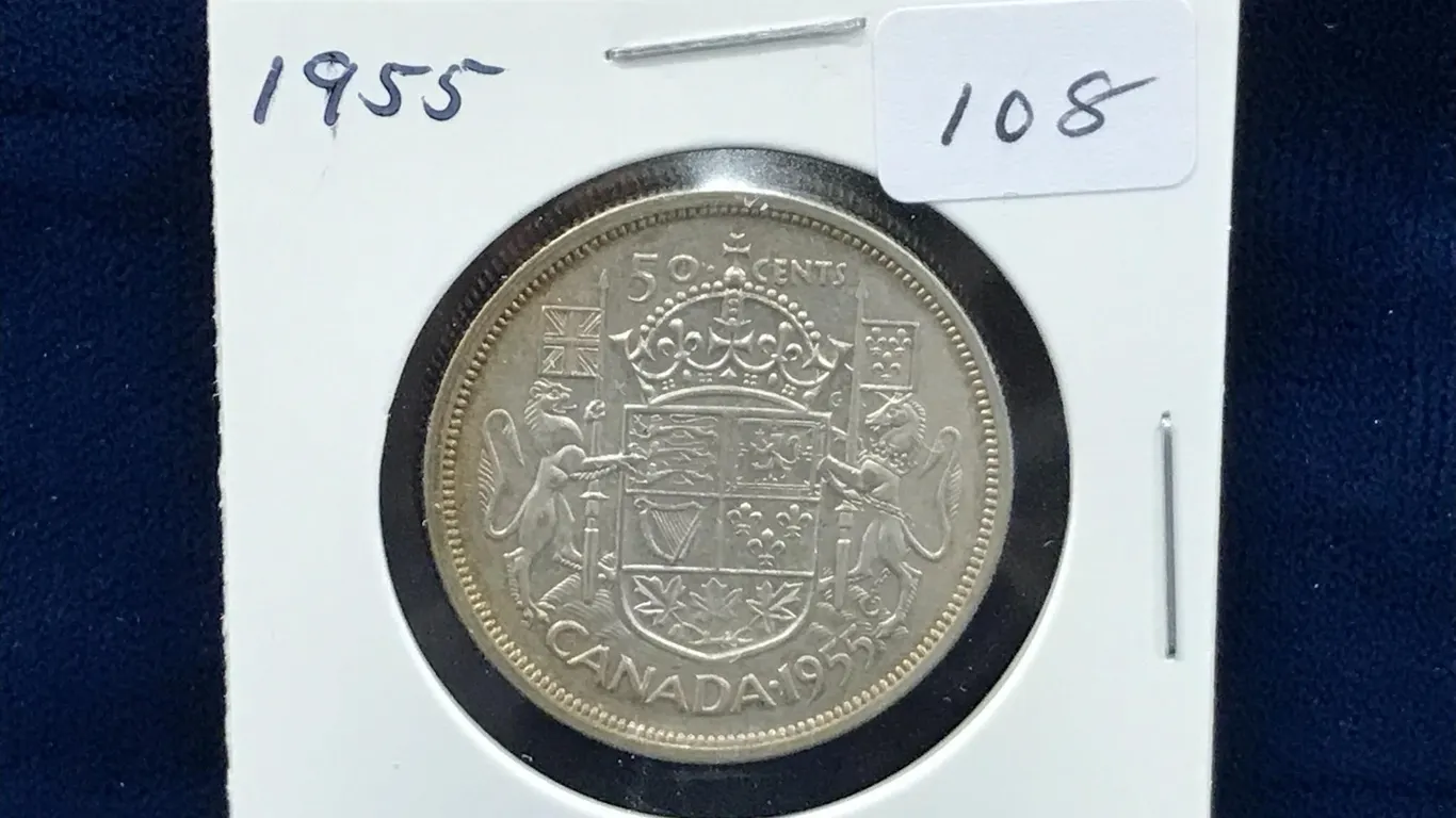 1955 Can Silver 50 cent piece