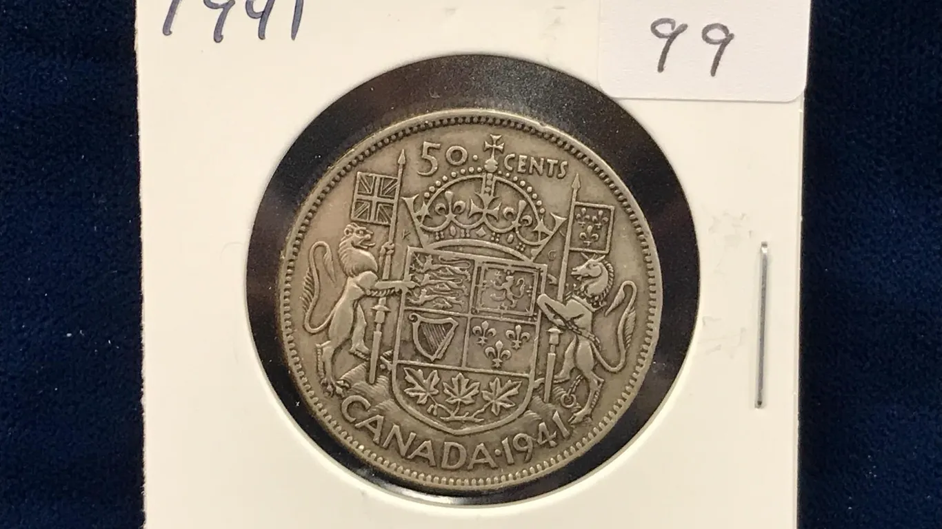 1941 Can Silver 50 cent piece
