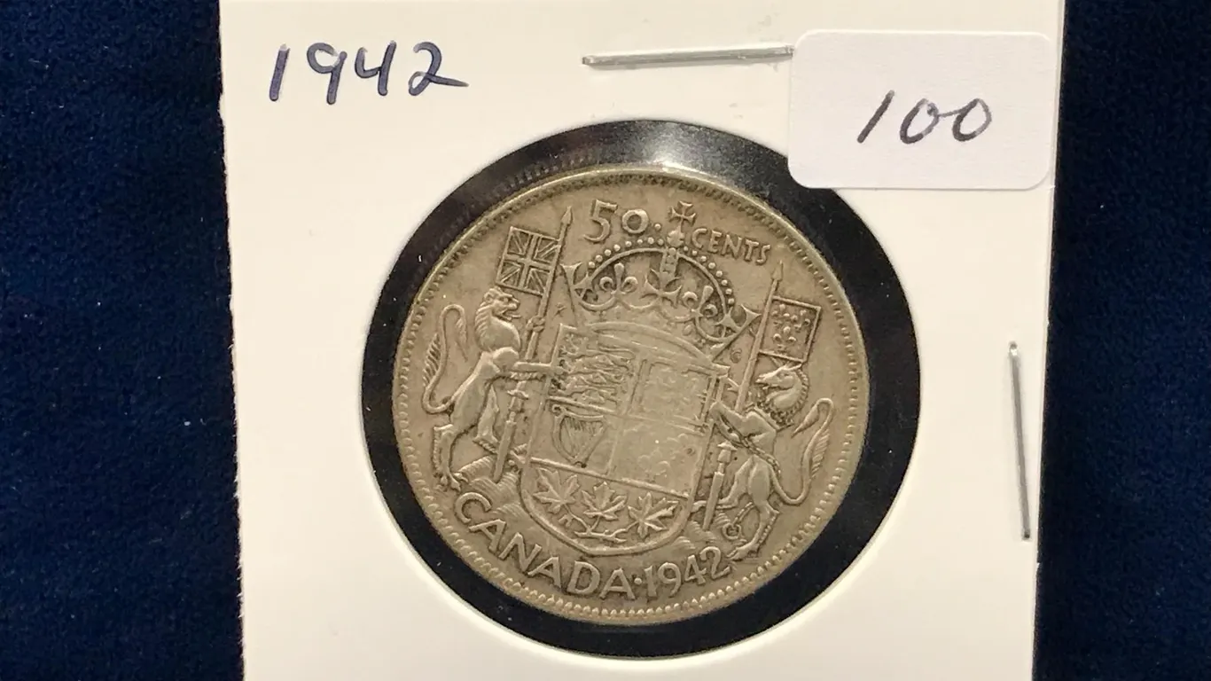 1942 Can Silver 50 cent piece