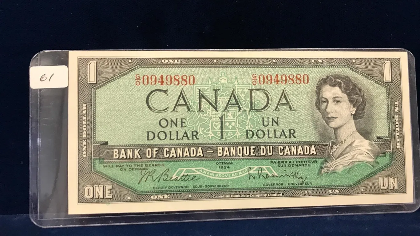 1954 Bank of Canada $1 Bank Note Uncirculated
