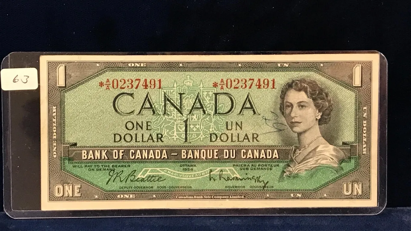 1954 Bank of Can Replacement $1 Bank Note