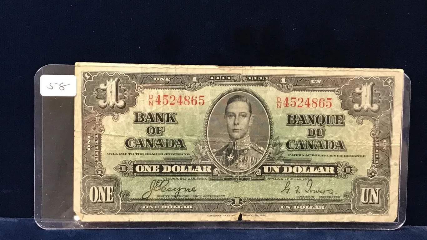 1937 Bank of Canada $1 Bank Note