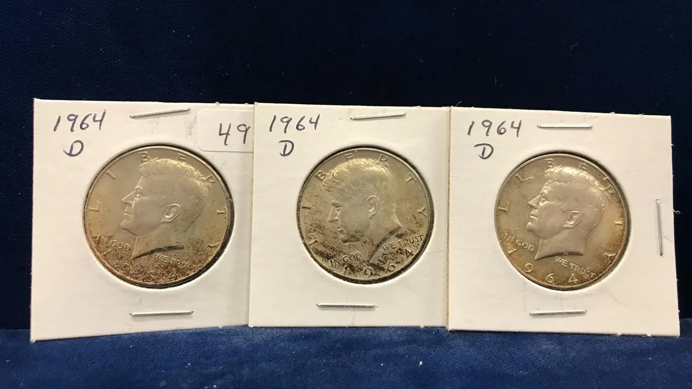 1964 D USA Kennedy Silver Half Dollars