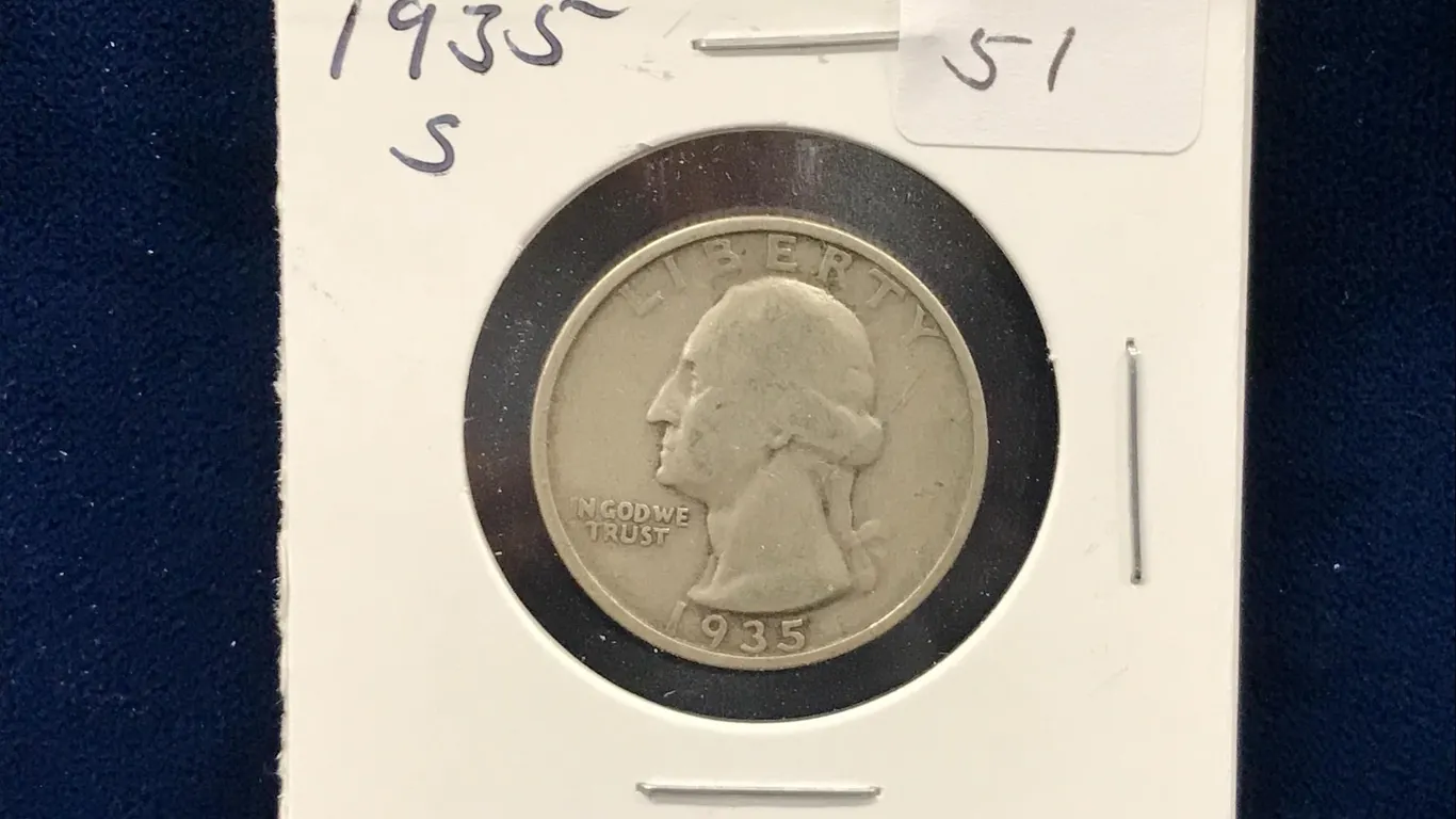 1935 S USA Washington Silver 25 Cent Piece