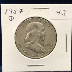 1957 D  USA Franklin Silver Half Dollar