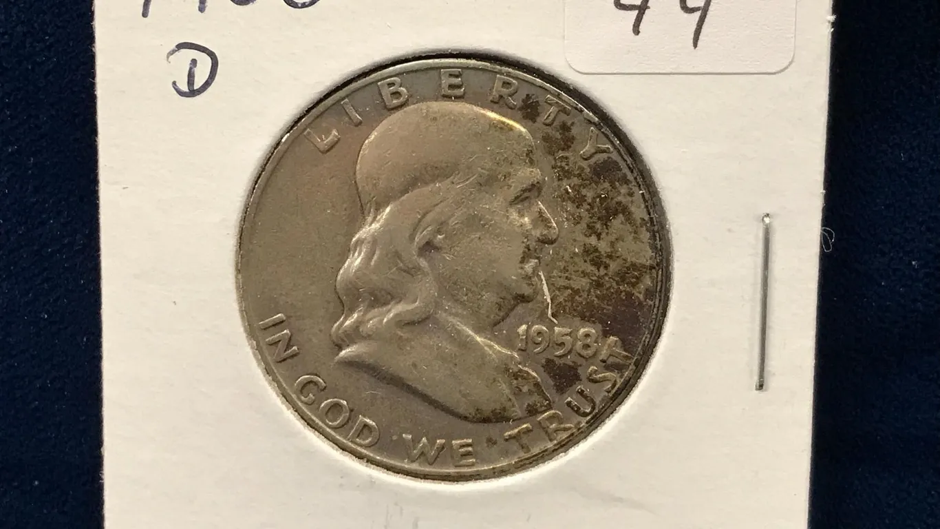 1958 D USA Franklin Silver Half Dollar
