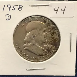 1958 D  USA Franklin Silver Half Dollar
