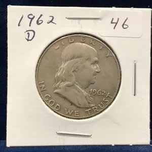 1962 D  USA Franklin Silver Half Dollar