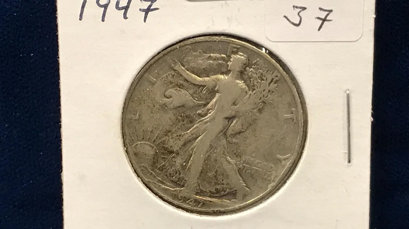 1947 USA Liberty Walking Silver Half Dollar