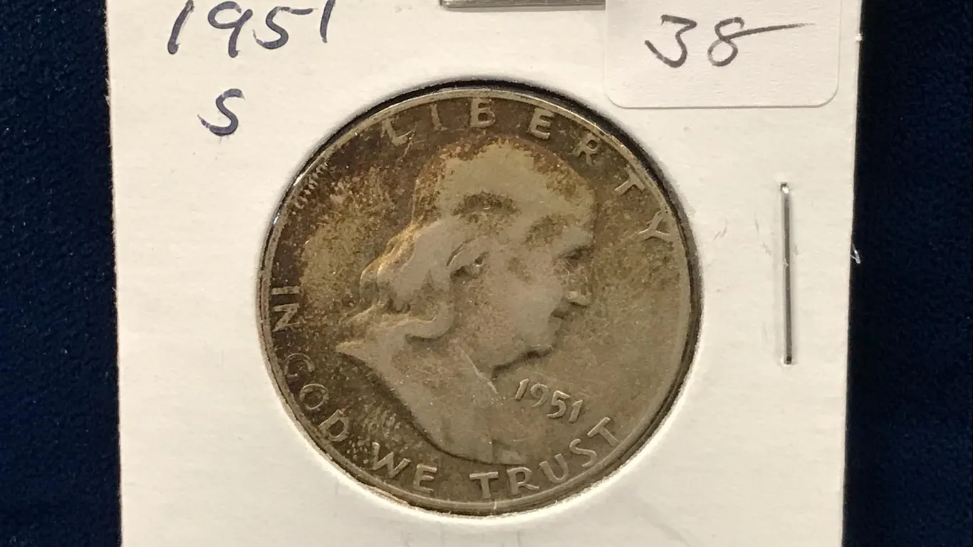 1951 S USA Franklin Silver Half Dollar