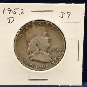 1952 D  USA Franklin Silver Half Dollar