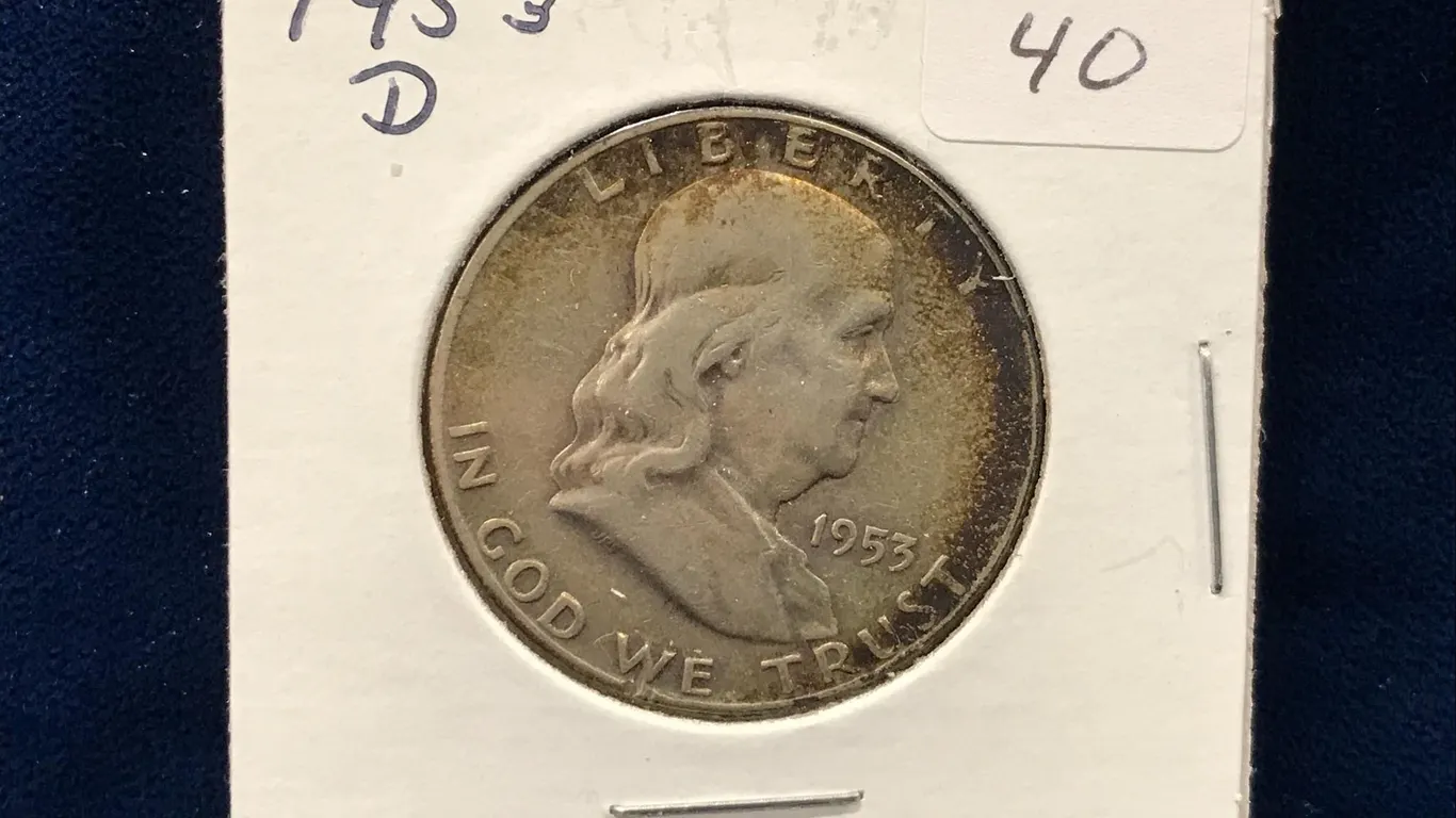 1953 D USA Franklin Silver Half Dollar