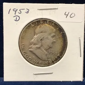 1953 D  USA Franklin Silver Half Dollar