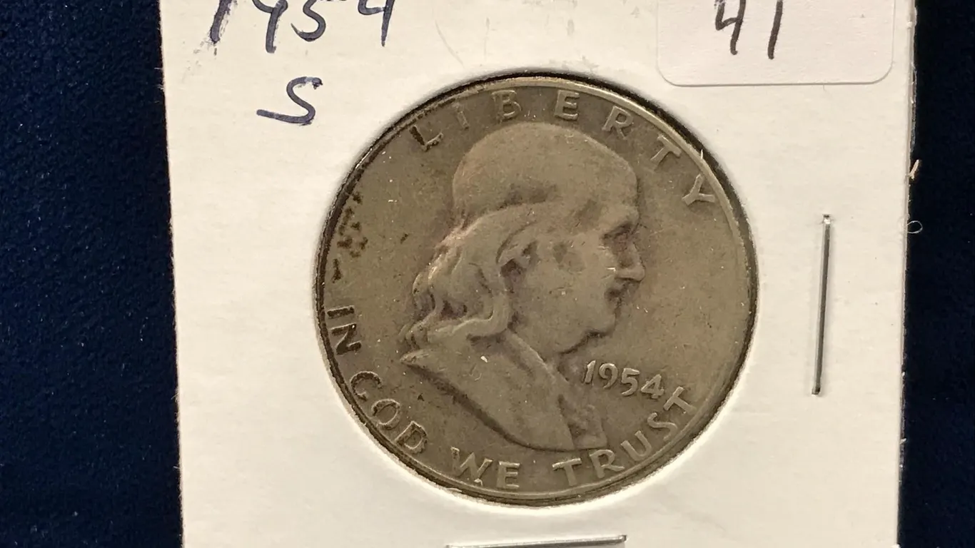 1954 S USA Franklin Silver Half Dollar