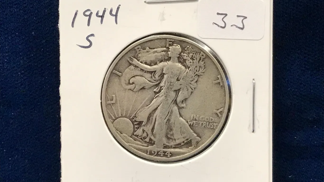 1944 S USA Liberty Walking Silver Half Dollar