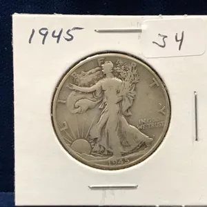 1945  USA Liberty Walking Silver Half Dollar