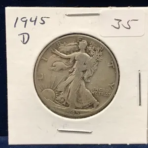 1945 D  USA Liberty Walking Silver Half Dollar