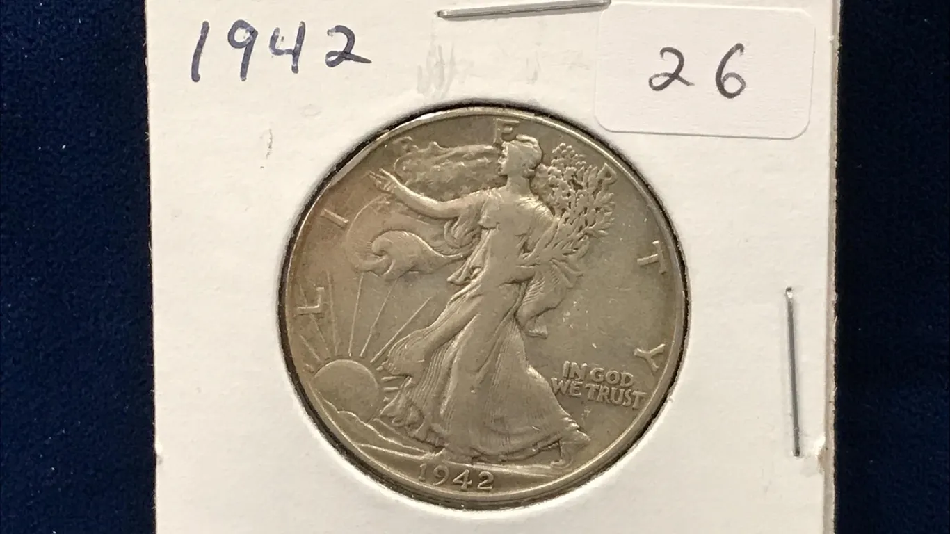 1942 USA Liberty Walking Silver Half Dollar