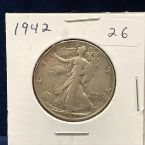1942  USA Liberty Walking Silver Half Dollar