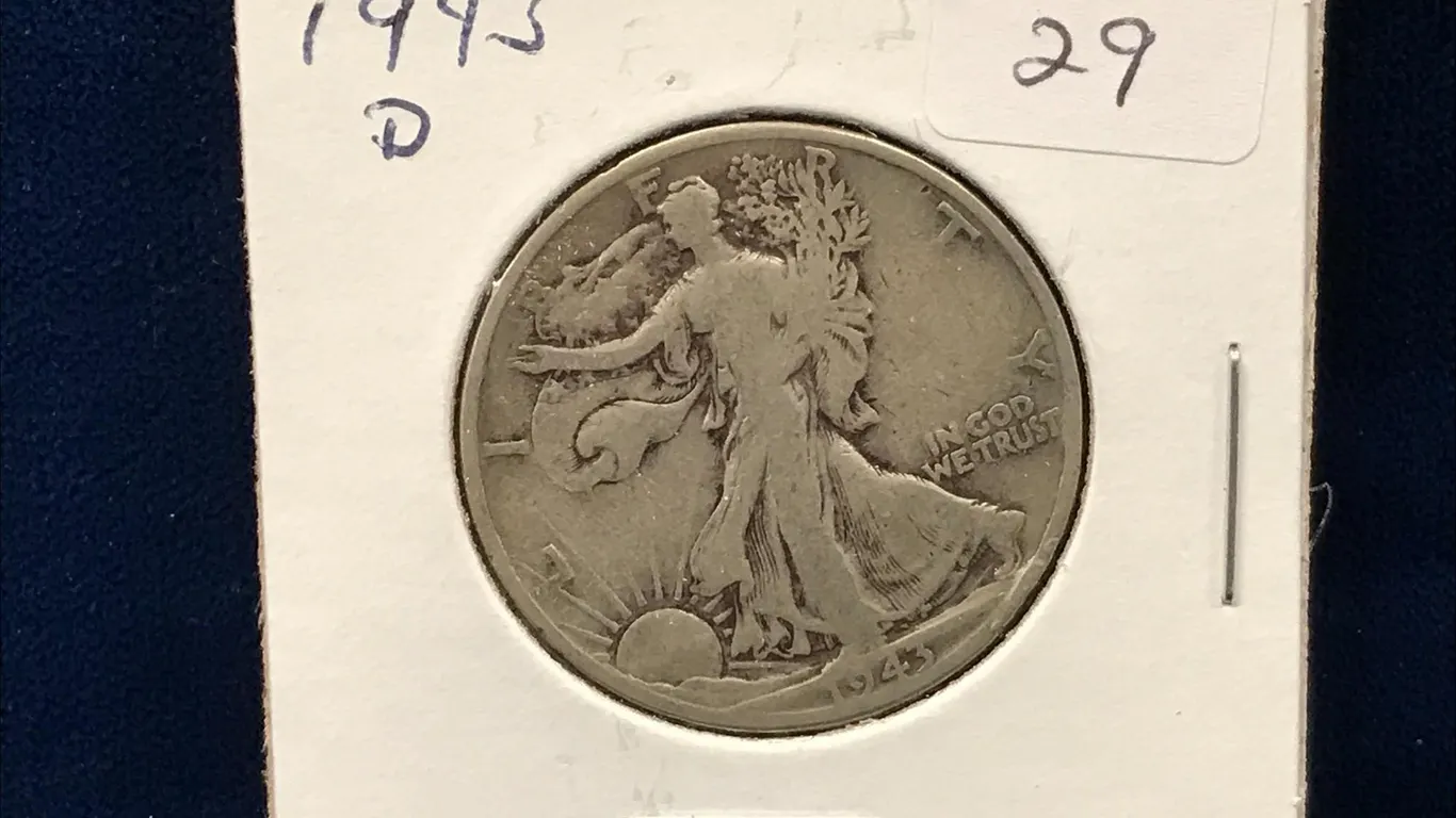 1943 D USA Liberty Walking Silver Half Dollar