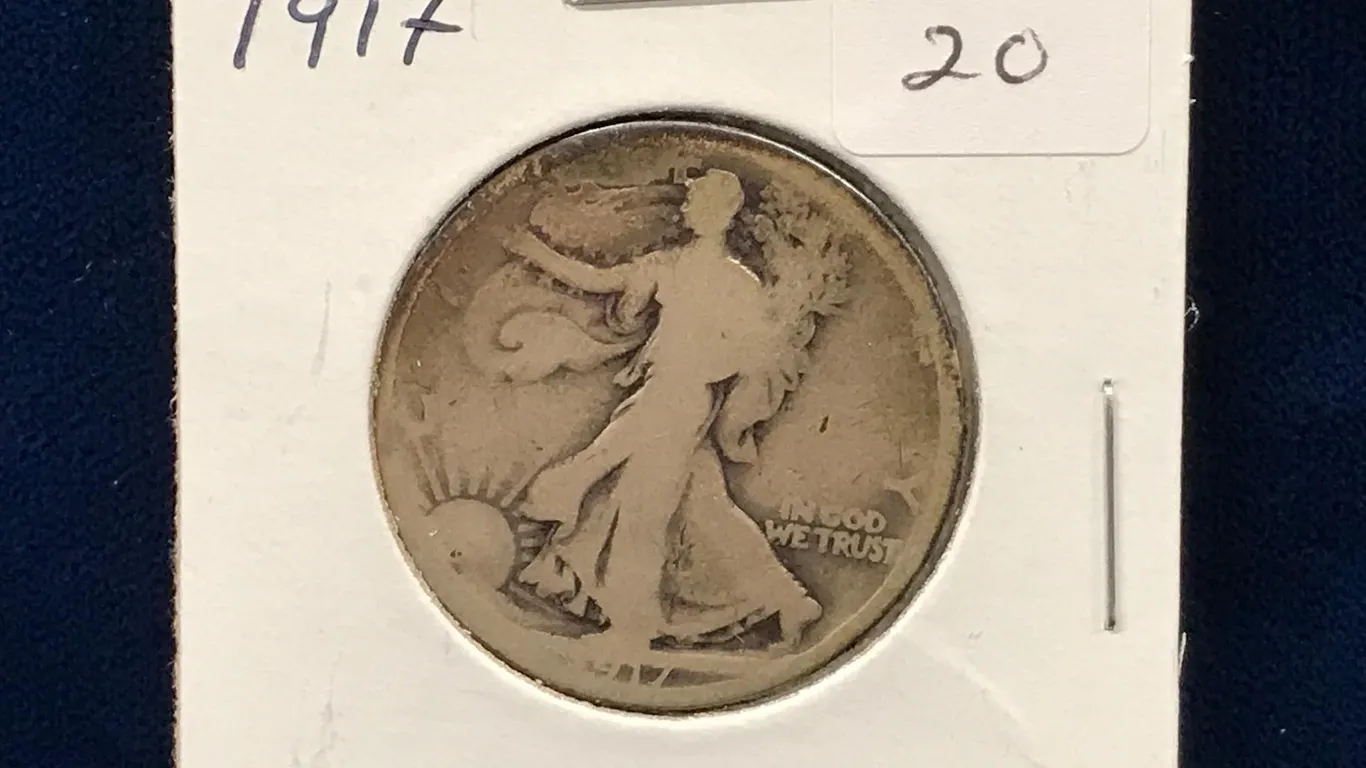 1917 USA Liberty Walking Silver Half Dollar