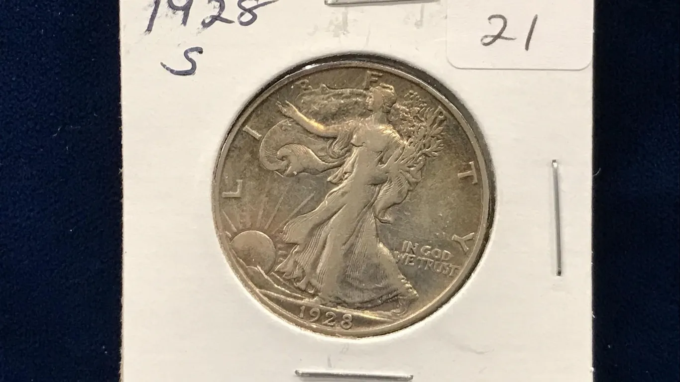 1928 S USA Liberty Walking Silver Half Dollar