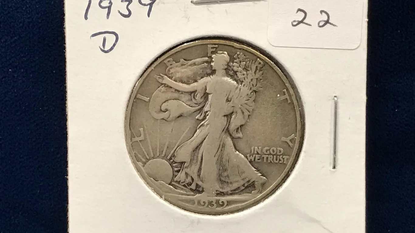 1939 D USA Liberty Walking Silver Half Dollar