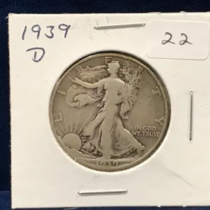 1939 D  USA Liberty Walking Silver Half Dollar