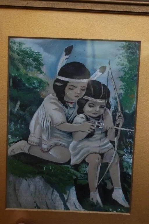 Sanford Fishner Framed Painting, Native American