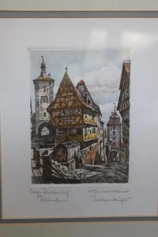 Original Heiner Kramer signed etching, 'Plonlein'