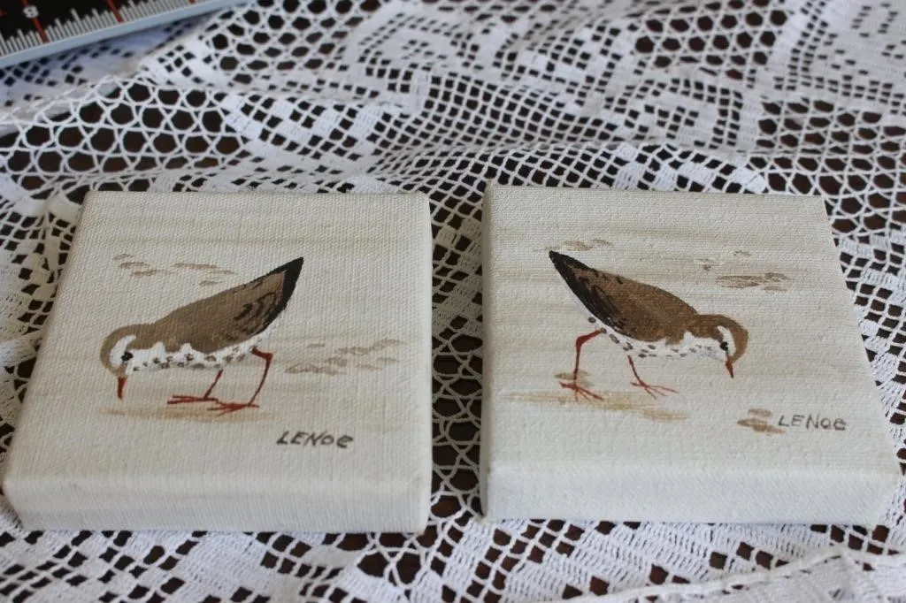Pair of small original paintings, spotted