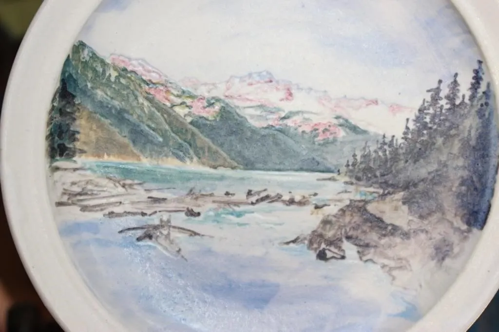 Hand-Painted Garibaldi Lake Plate, 1989