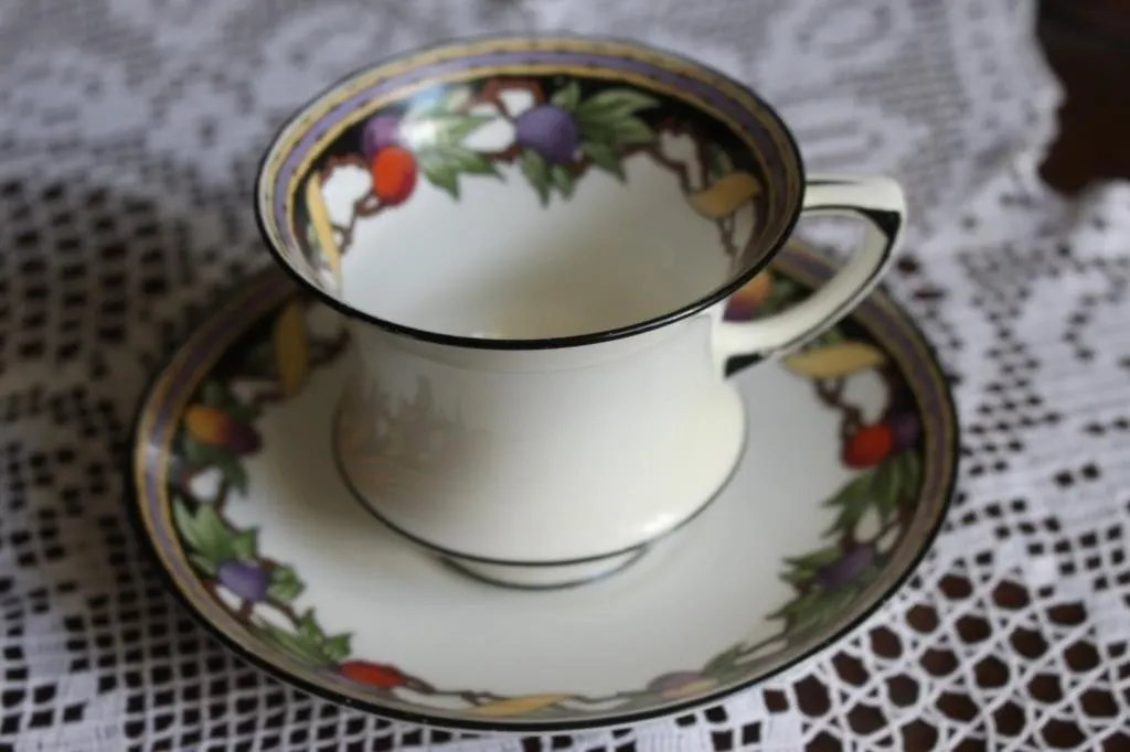 Paragon Bone China Cup & Saucer, Fruit Pattern