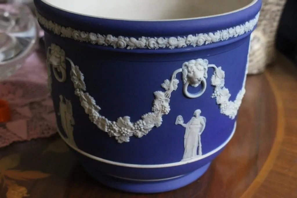 Wedgwood Blue Jasperware Cachepot Planter