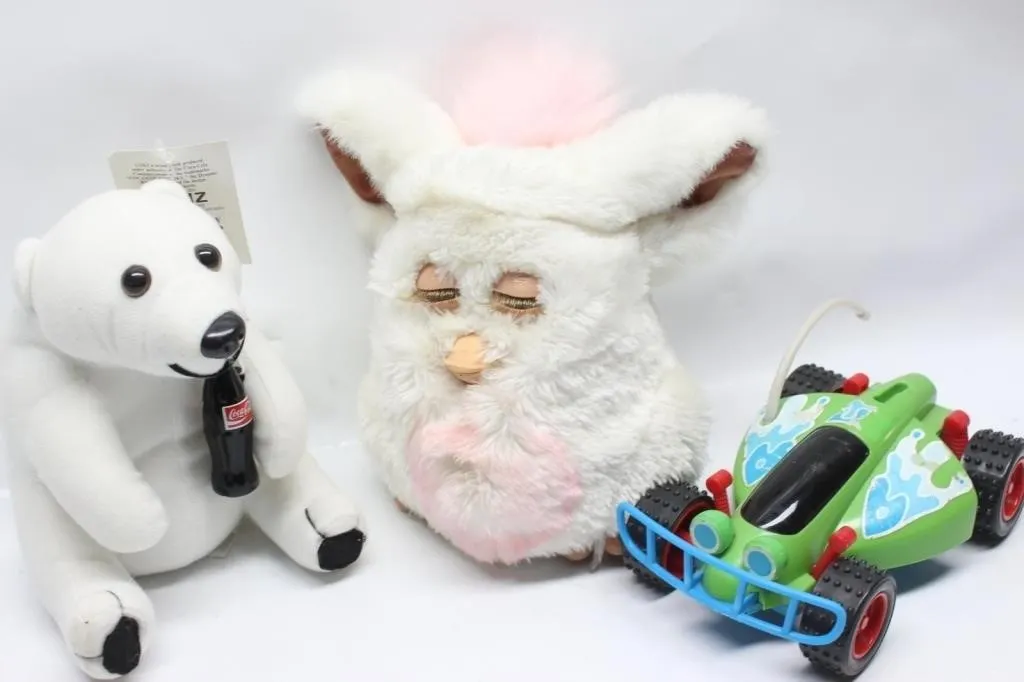 Coca-Cola Bear Plush, Furby & RC Toy Car Lot