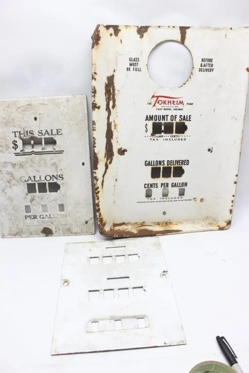 Tokheim Gas Pump Face Plates - Rusty Lot