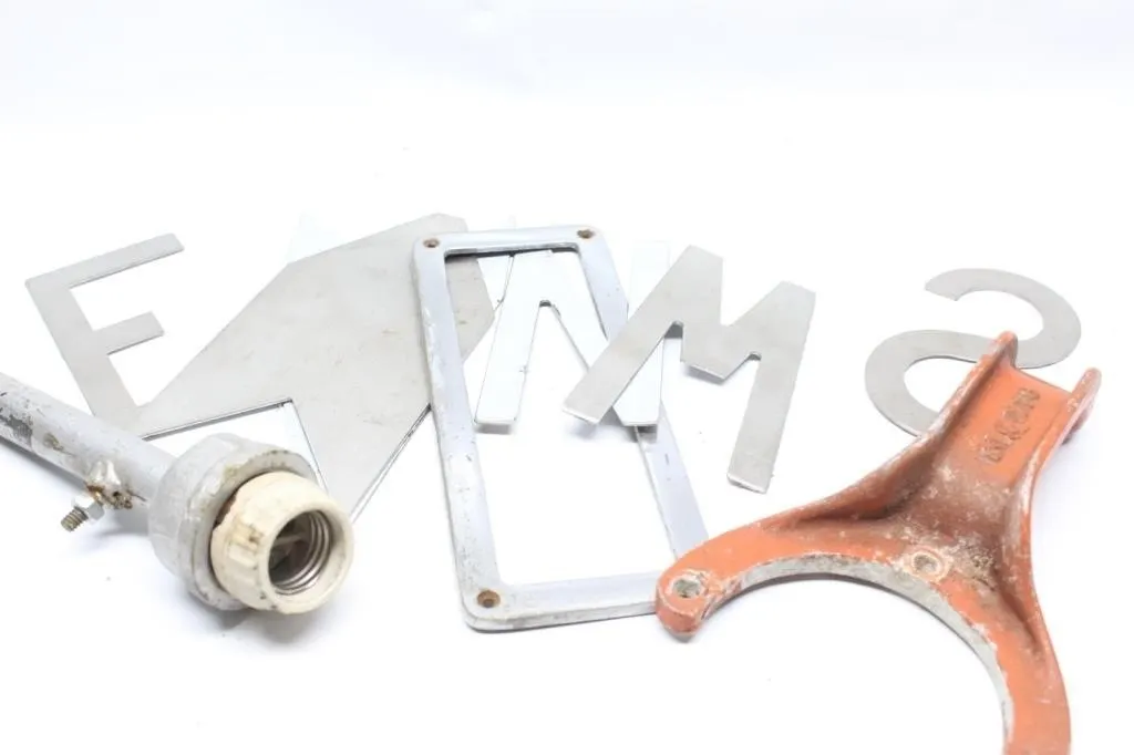 Metal Letters, Bracket, Lamp Socket & Orange
