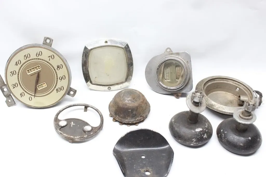Vintage Waltham Speedometer & Dash Gauge Parts Lot