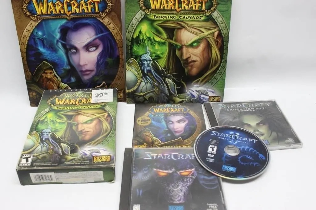 World of Warcraft & StarCraft PC Game Lot with