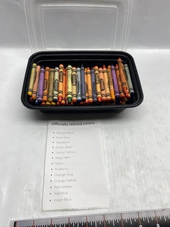 Lot of Crayola Crayons with Retired Colors List
