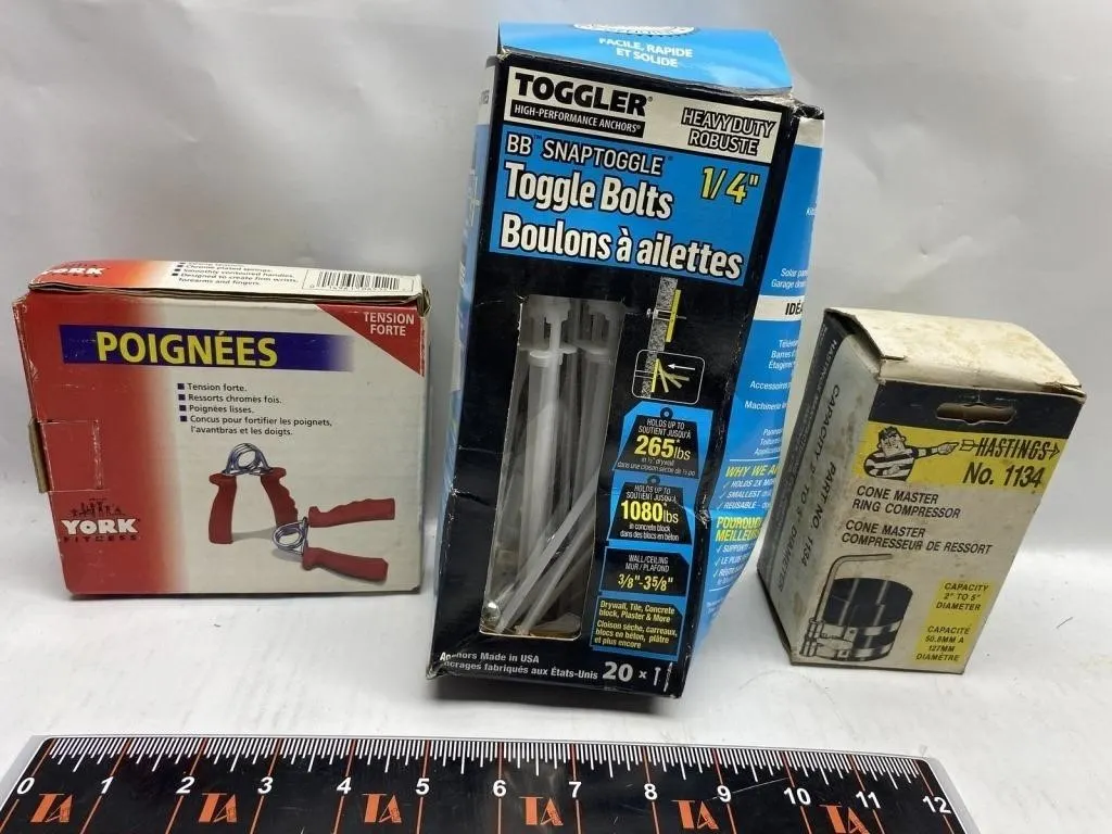 York Hand Grips, Toggler Snaptoggle Bolts,