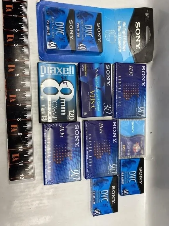 Sony and Maxell Blank Video Cassette Tapes Lot
