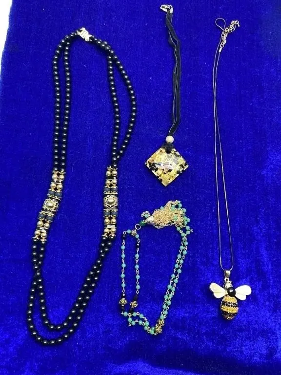 Assorted Costume Necklace Lot - Beaded, Pendant,