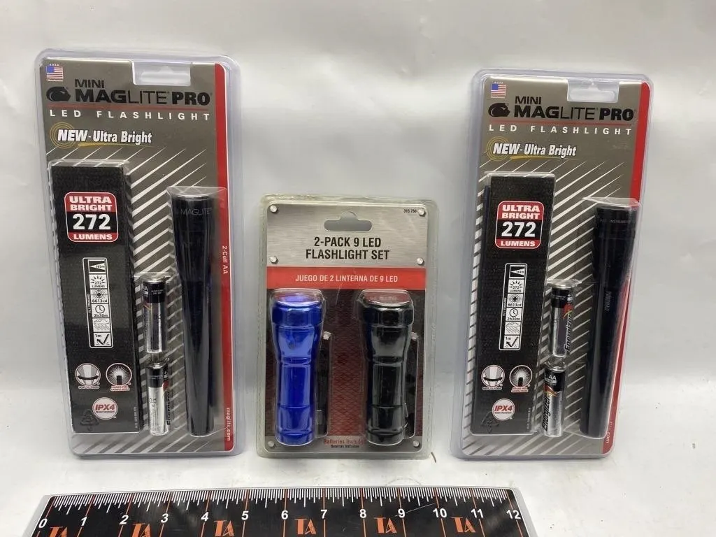 Mini Maglite Pro LED Flashlights & 2-Pack 9 LED
