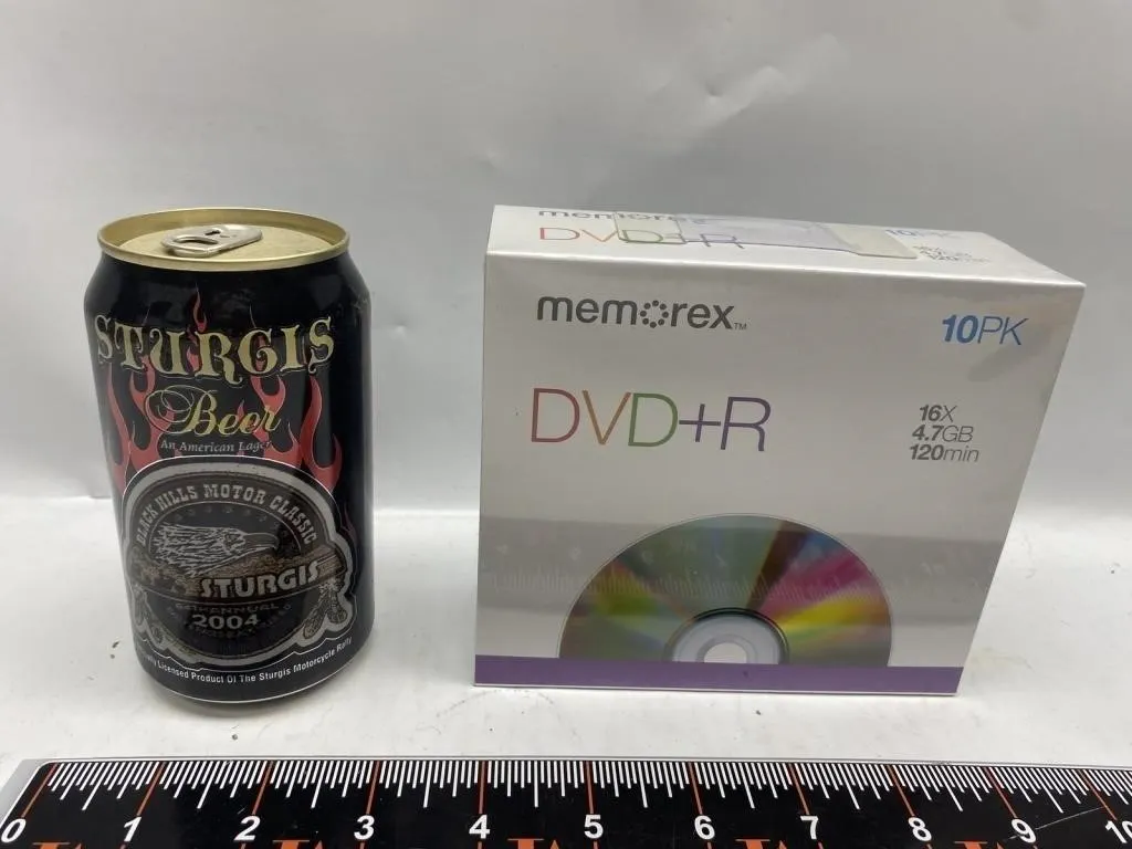 Sturgis Beer Can 2004 & Memorex DVD R 10pk