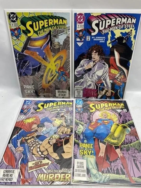 Superman The Man of Steel comics 7, 8, 9, 10 (lot