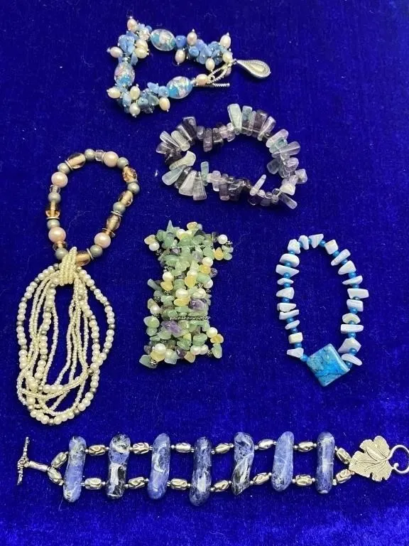 Assorted Beaded Bracelets & Multi-Strand Necklace