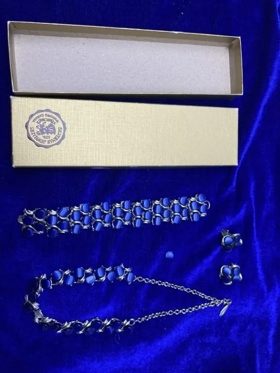 Blue Moonglow Necklace, Bracelet & Earrings Set
